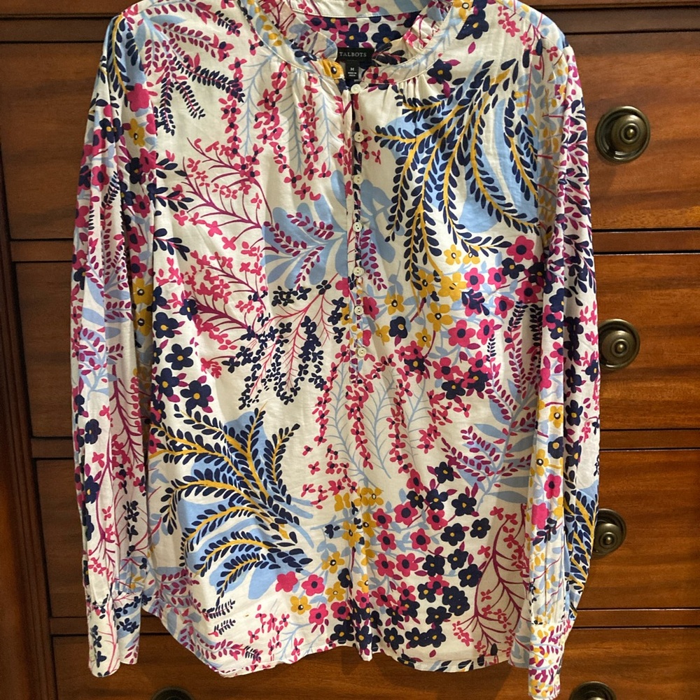 Talbots colorful blouse size Medium